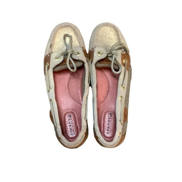 SPERRY Topsiders Tan & Gold Slip On Comfort Everyday Walking Shoe-Size 7.5 - Picture 3 of 14